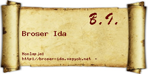 Broser Ida névjegykártya